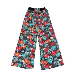 Bijorca Pants Women's One Size High Waist Palazzo Wide Leg Pockets Elephants NEW